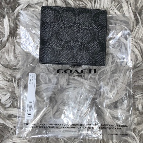 Coach Men’s Signature Billfold Wallet - Picture 1 of 13
